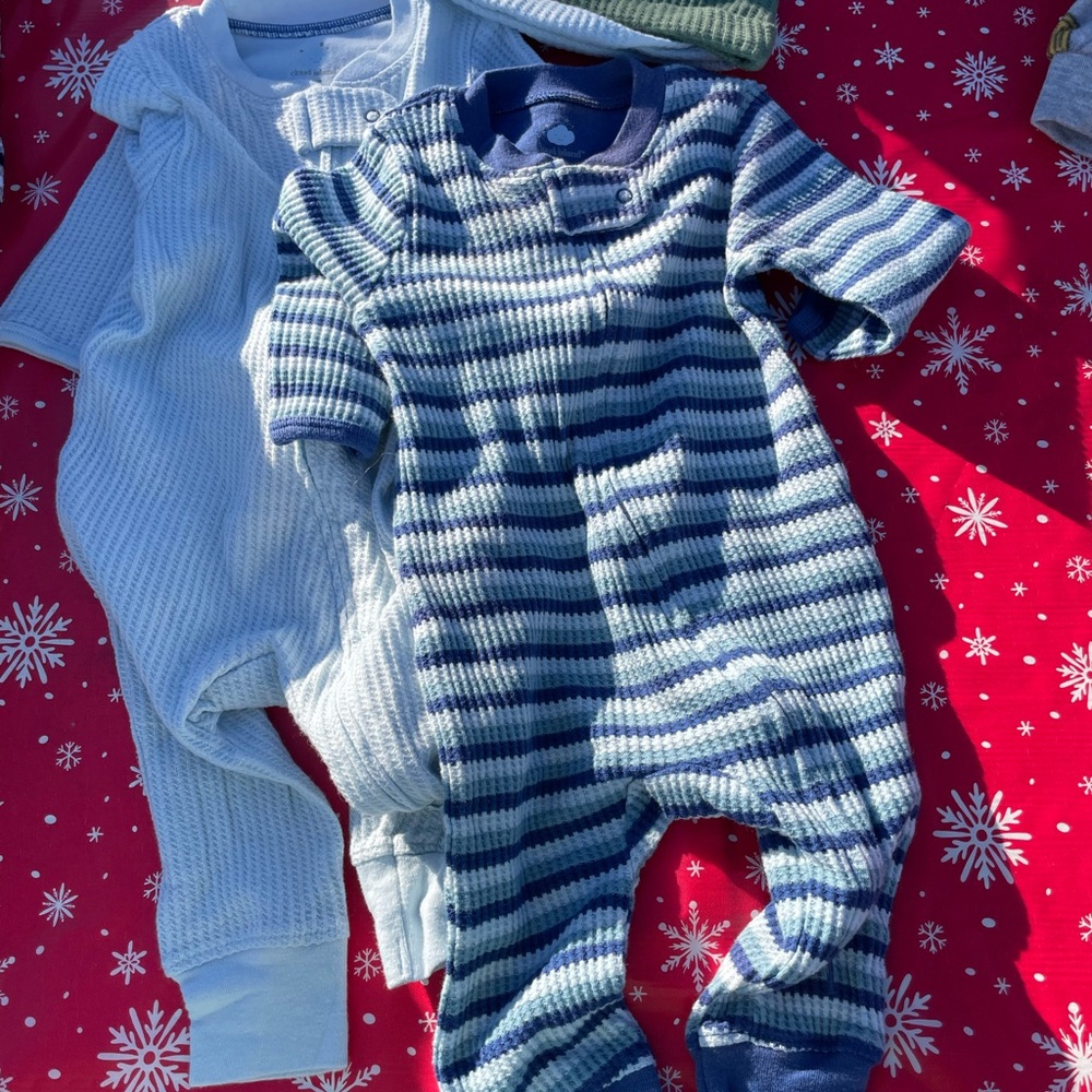 Cloud Island Navy and White Striped Bodysuit